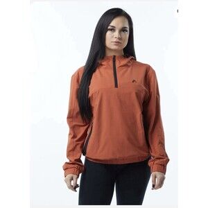 ALPHALETE Women’s EXP Tech Windbreaker- Sour Tangerine, Size Small